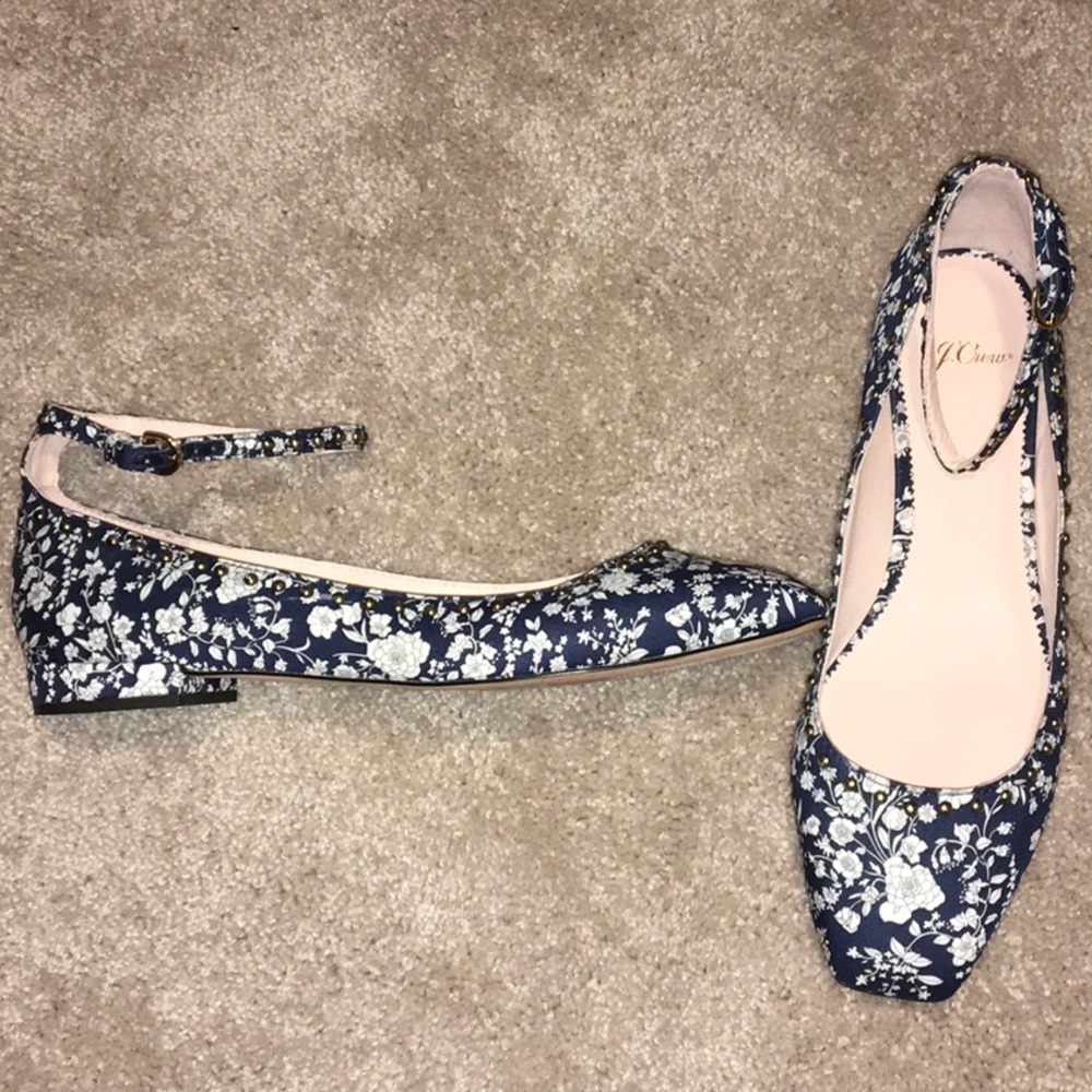 J. Crew Poppy liberty Ankle strap Flat Sz 11
